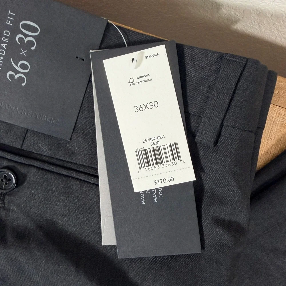 Banana Republic Marzotto Super 120s Wool Dress Pants Mens Actual 38x29 Gray $170